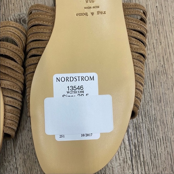 Rag & Bone Cameron Flat Slip-on Suede Sandal In Camel Suede size 6.5 - Picture 4 of 4